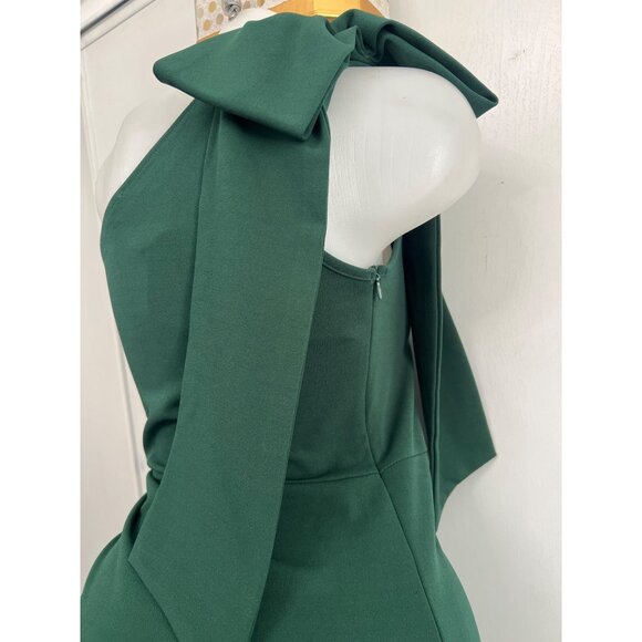 Prettygarden Green Dress One-Shoulder Maxi Bow & Ruched Side Detail Size Small - Picture 6 of 12